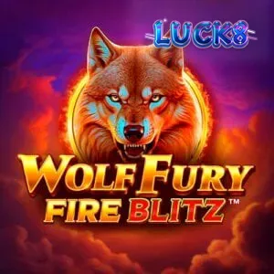 Giao diện trò chơi Wolf Fury Fire Blitz với biểu tượng Sói và hiệu ứng lửa